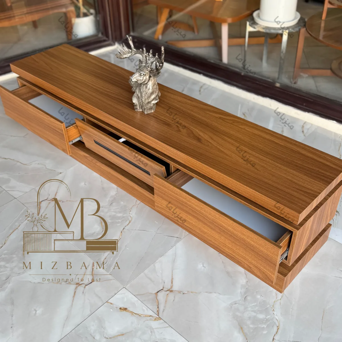 mizbama-contemporary-media-center میزتلویزیون برای تلویزیون 55 اینچ
