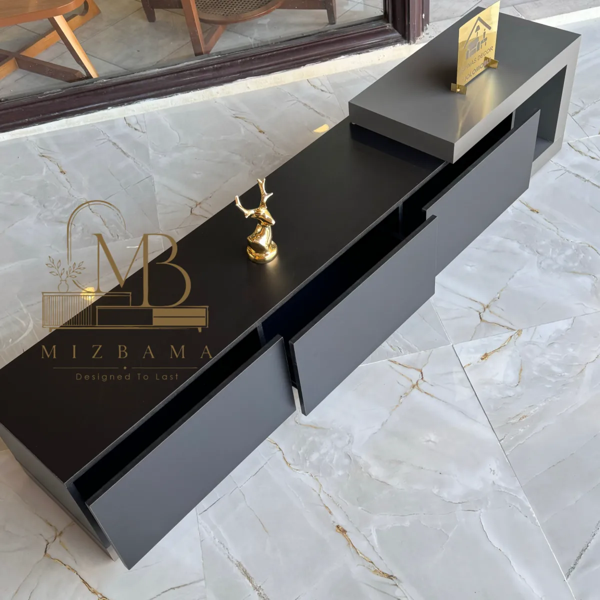 mizbama-designer-tv-unit-modern-style میزتلویزیون طوسی