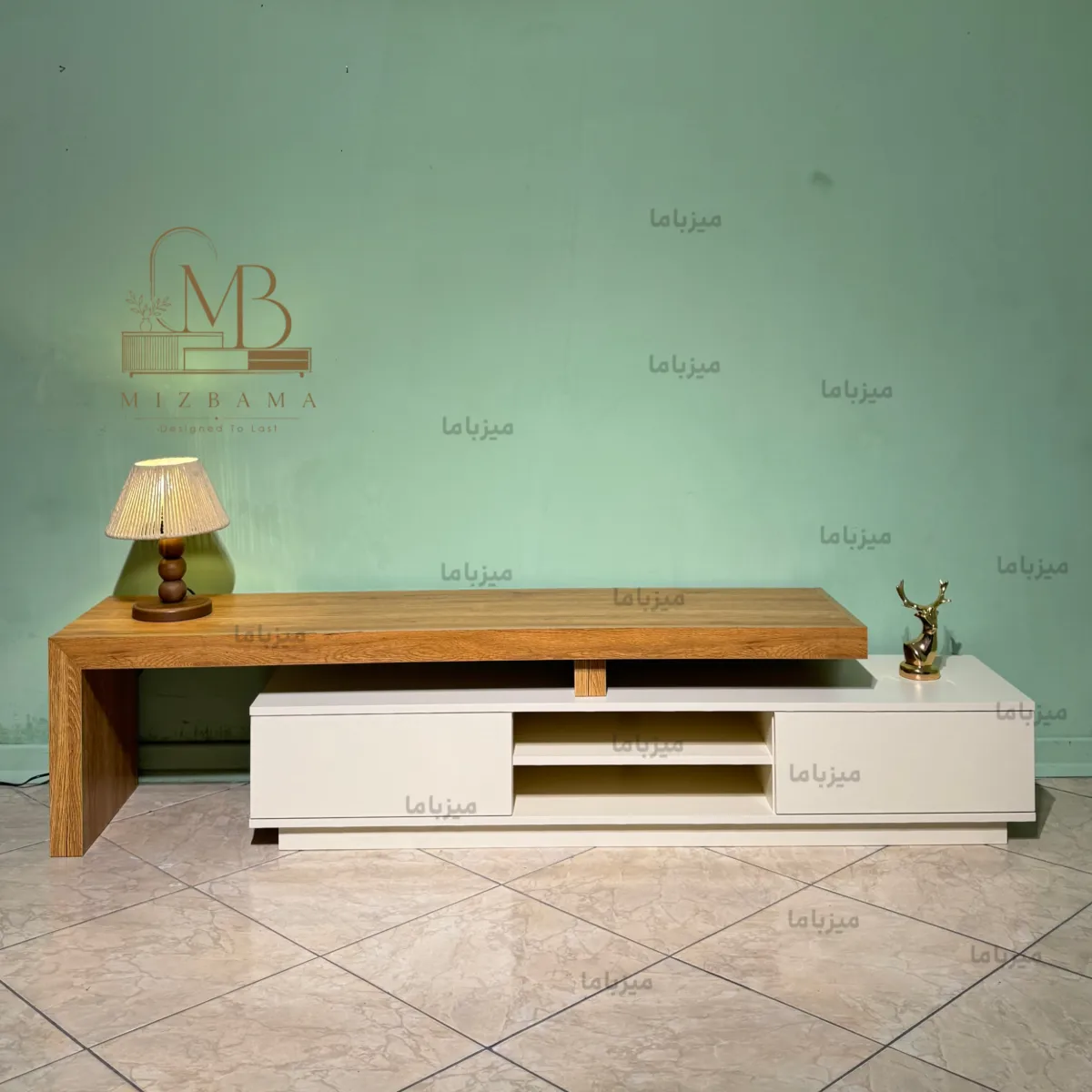 mizbama-extendablewooden-mdf-media-console میزتلویزیون متحرک تا230 سانت