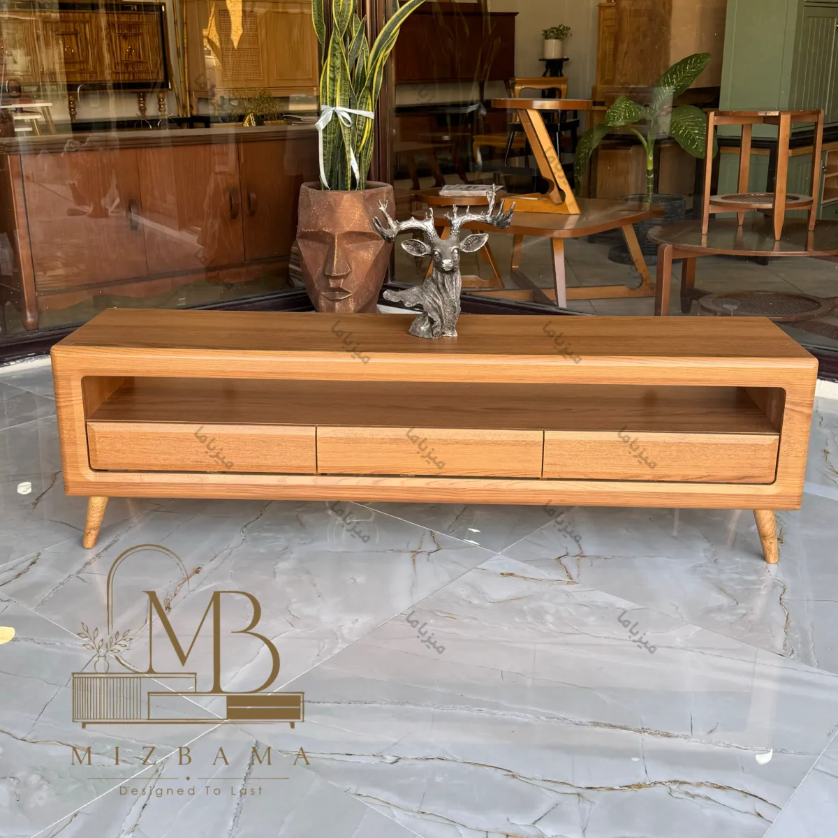 mizbama-wooden-tv-unit-tapered-legs میزتلویزیون وکیوم